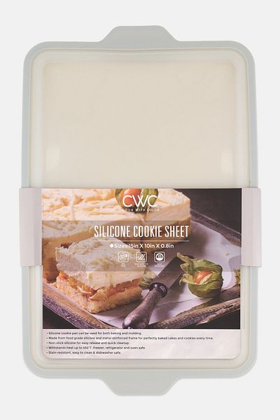 Cook With Color Silicone Cookie Sheet 15 x 10 x 0,8 Inch, Light Grey