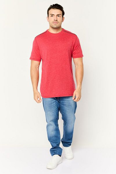 Company Eighty One Men Crew Neck Short Sleeve Heather T-shirts, Red