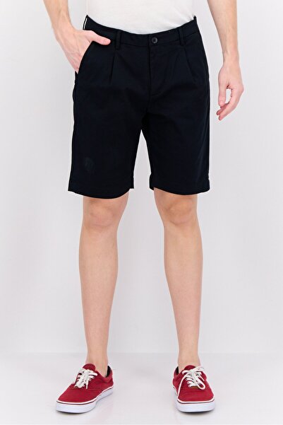 GAZZARRİNİ شورت تشينو سادة للرجال، أسود