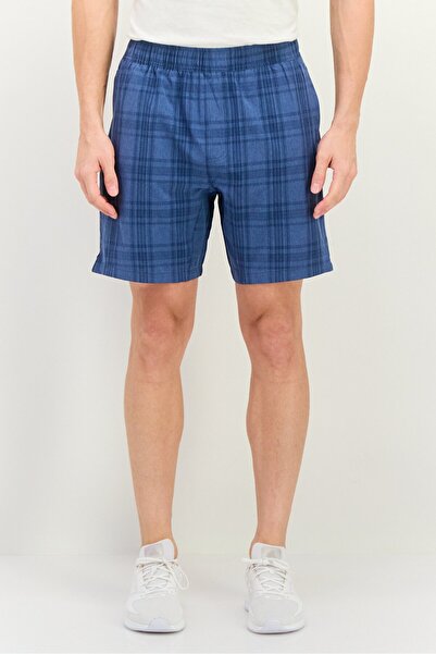 Swiss Alps شورت رجالي أساسي منقوش بقصّة عادية، أزرق باهت