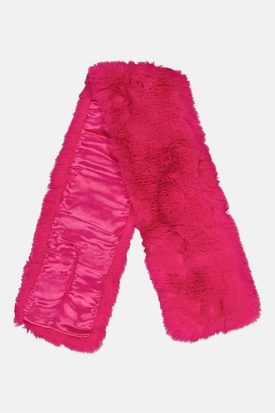 Adrienne Vittadini Women Faux Fur Scarves 115 X 20 Cm, Fuchsia