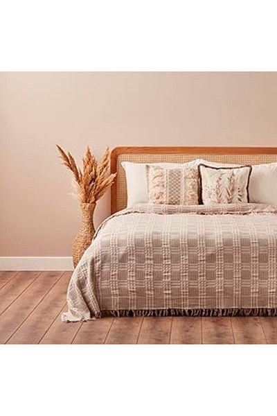 Mu Art Ahşap Bella Maison Oliver Bedspread, Brown, 180X240 cm