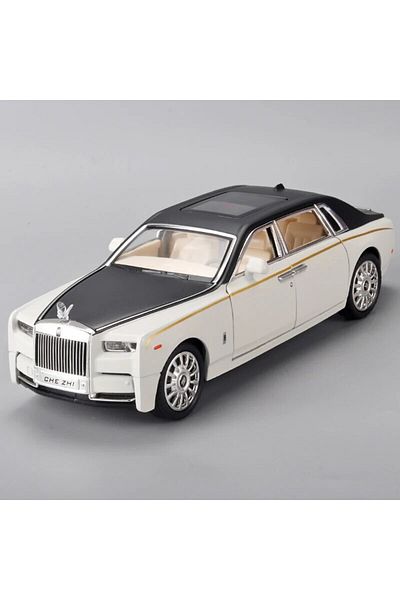 Choice1 White 1:24 RR Phantom Model Zinc Alloy Pull Back Diecast Toy Cars with Sound and Light for Kids Boy