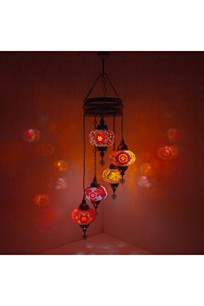 mosland home 13 Çeşit , Mozaik Lamba 5'li Osmanlı Otantik Renkli Camlı El Yap...