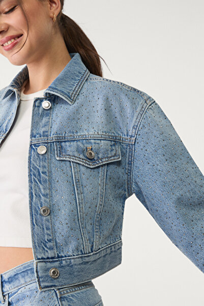 Stradivarius Shimmer denim jacket
