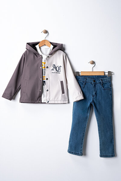 tinytrends Baby Boy & Kids Set of 3 Angel Holiday Suit with Jeans Pants 1-8 Years