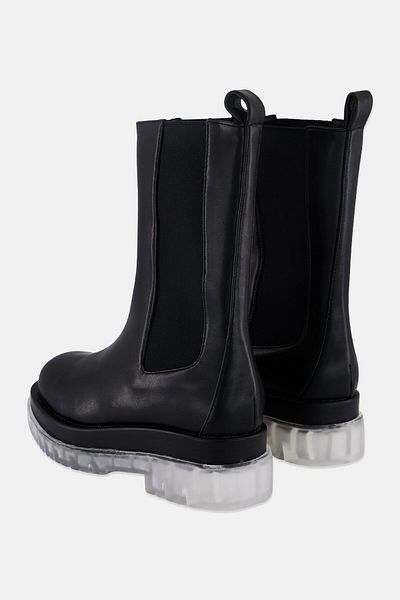 Raid Women Slip On Mid Calf-Length Boots, Black