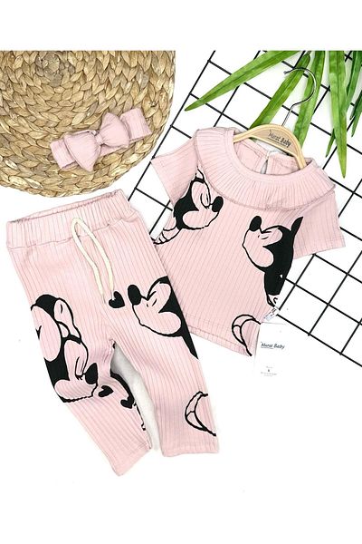 Murat Baby Set de costum cu guler imprimat și bandană pentru fete