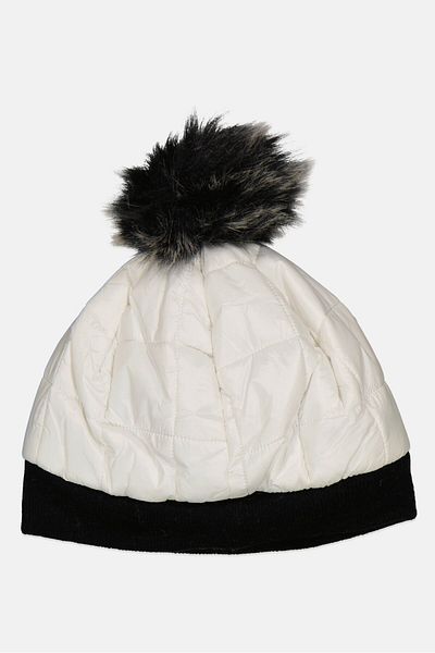 Body Glove Women Quilted Pom Pom Beanie, Black