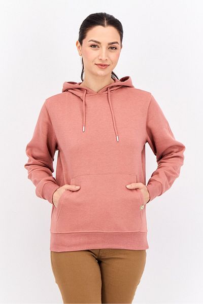 Juice Women Hooded Plain Sweatshirt, Peach