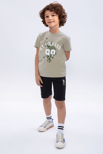 U.S. Polo Assn. U.S. Polo Assn. Boy's Cream Bermuda Set