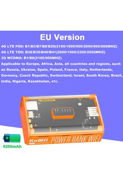 Choice MC8 4G Router KuWFi 5200mAh CAT4 Mobile Router Travel Portable 4G LTE Router 2.4G Wi-Fi Hotspot Type
