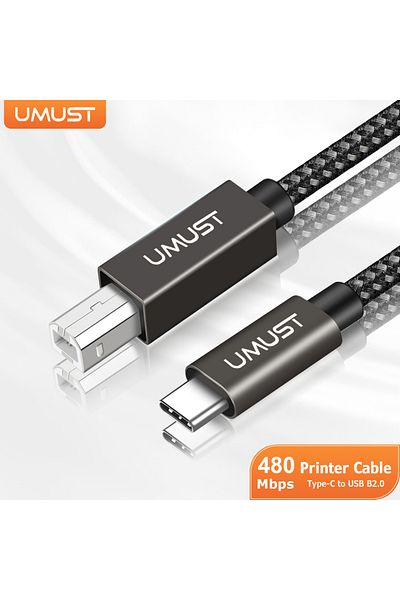 Choice كابل طابعة جاري أوموست USB B إلى USB C بطول 2 متر و6.6 قدم، كابل طابعة USB B 2.0 إلى النوع C متوافق مع