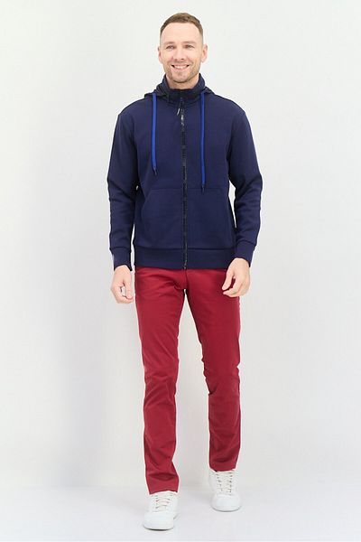 Gas Jeans Men High Neck Long Sleeve Brand Logo Sweatshirt, Navy