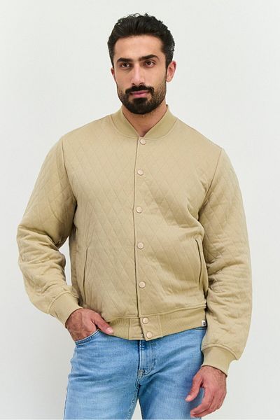 Sovereign Code Men Quilted Bomber Jacket, Khaki