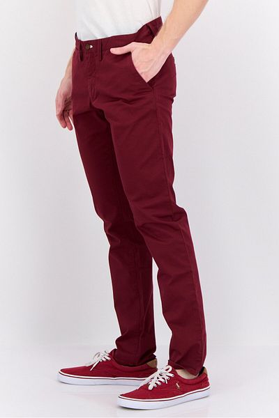 Gant Men Slim Fit Solid Chino Pants, Maroon