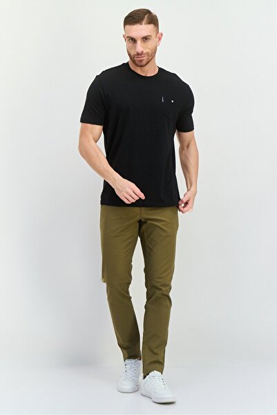 Ben Sherman Men Crew Neck Short Sleeves Brand Logo T-Shirt, Black