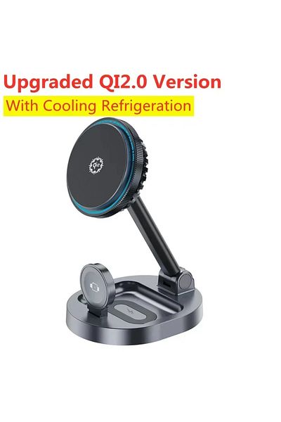 Choice حامل شاحن لاسلكي مغناطيسي 3 في 1 بتقنية التبريد QI2.0 مع تقنية التبريد الجليدي Qi2 لهاتف Magsafe مقاس 16 و15 و14