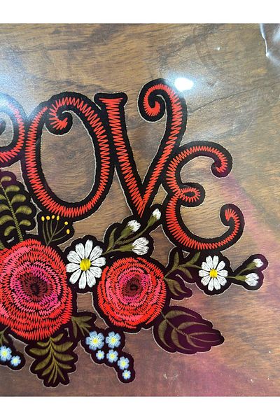 Gönülden Tasarım Stema de transfer florală scrisă Love 18X16 CM