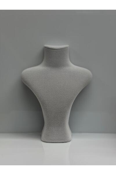 Genel Markalar Gri Havalandırılmış Model Süet Kumaş Kolye Mankeni 23/18.5/7.5