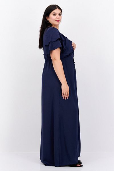 Lıttle Mıstress Women Curve Size Solid Maxi Bridesmaid Dress, Navy
