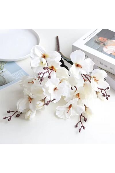 Choice White Docidaci Artificial Flowers Bride Bouquet Magnolia For Home Decor Wedding Christmas Party Supp