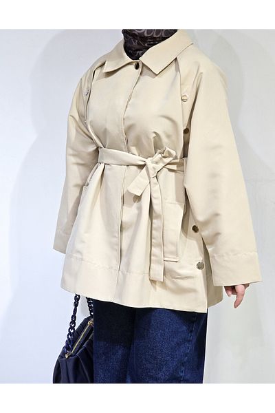 NANTİREA Mink Belted Trench Coat