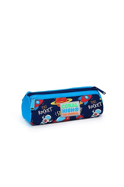 Coral High Τσάντα μολυβιού Coral High 22320 Navy Blue Space με μοτίβο τριών διαμερισμάτων