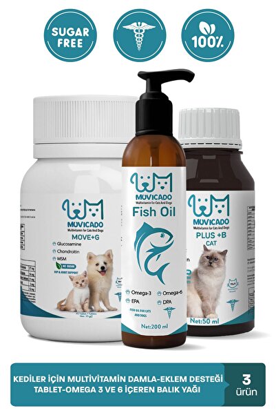 muvicado Kedi Eklem Kas Kıkırdak Desteği (MULTİVİTAMİNLİ KEDİ DAMLASI-BALIK Y...