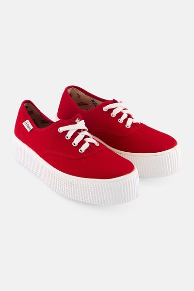 Victoria Women 1915 Doble Lona Lace Up Outdoor Shoes, Red