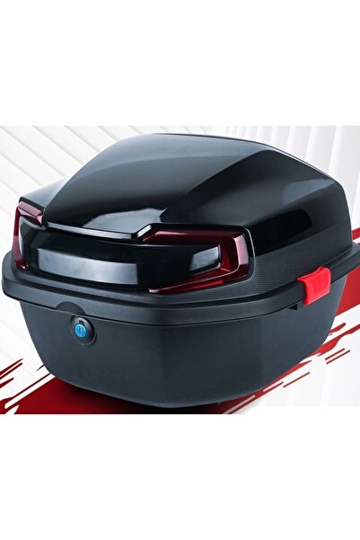 GİZA MOTOR Motosiklet Arka Çanta 33 Lt Kapasite Metalik (Parlak) Siyah