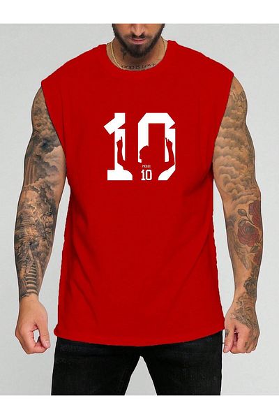 BENROMA 1 T-Shirt Gift for Purchases of 6 or More in Cart - Football Player Printed Sleeveless T-Shirt