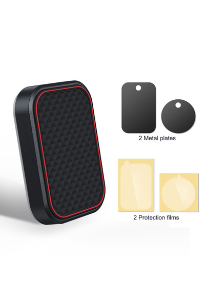 Choice حامل هاتف للسيارة مغناطيسي أحمر مستطيل مسطح عالمي للوحة القيادة والثلا...