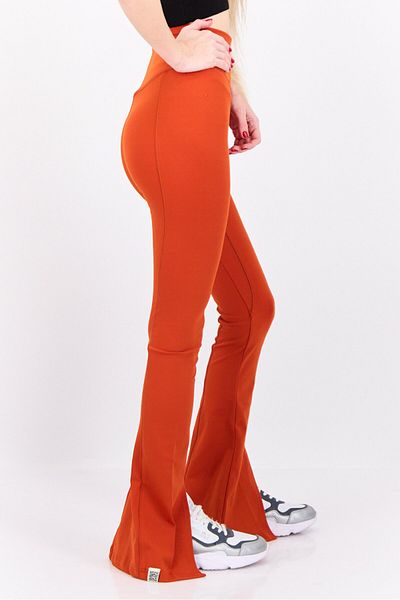 The Giving Movement Women Regular Fit Brand Logo Wide Leg Pants, Rust