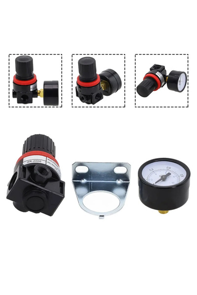 LEENKEA أ مع مقياس ضغط منظم ضغط ضاغط هواء 1/8" NPT أنثى هواء مضغوط ضاغط هواء.