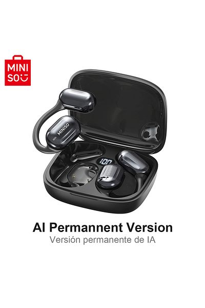 Choice Black [AI Translator Earphone] MINISO MS162 Bluetooth Translation Earbuds AI Wireless Headphones Off