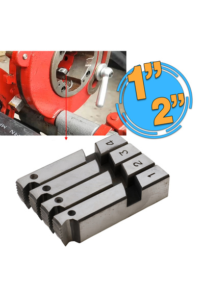 Badem10 Metal Diş Açıcı Proter Pafta Tarak 4'lü Set Yedek Diş Açma Tarağı 1" ...