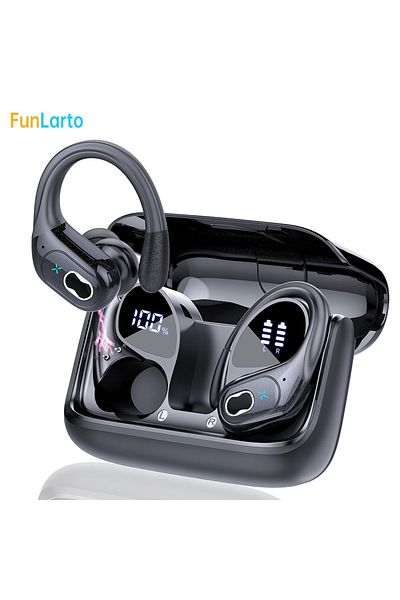 Choice black Sports Wireless Earphones with Microphones,Button Control Deep Bass Bluetooth 5.3 Earphones TW