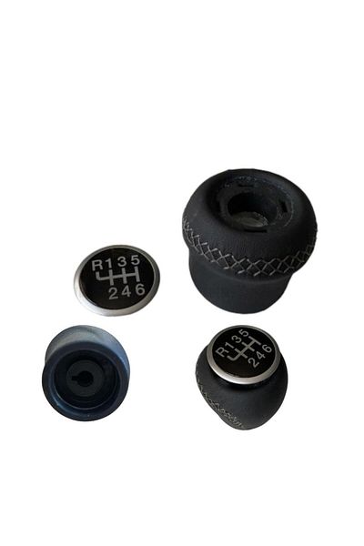 ZETOTO Fiat Doblo 3 Black Gear Shift Knob Leather Covering 6 Forward Models 55346753