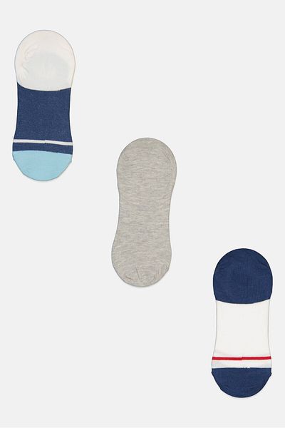 RBX Men 3 Pairs Heather Round Invisible Socks, Multicolor