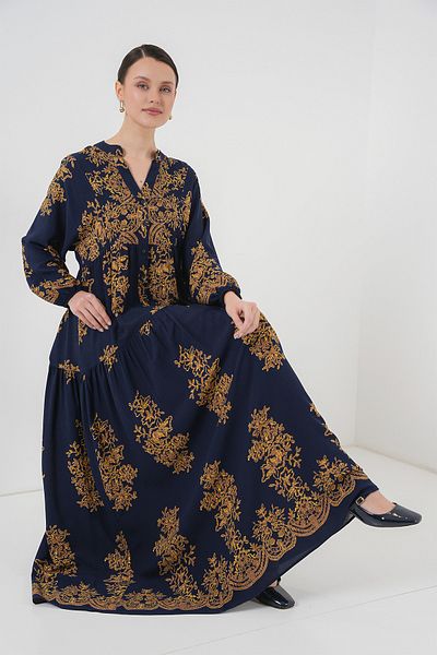 Bigdart Y.Blue 2423 Modell Authentisches gemustertes Kleid