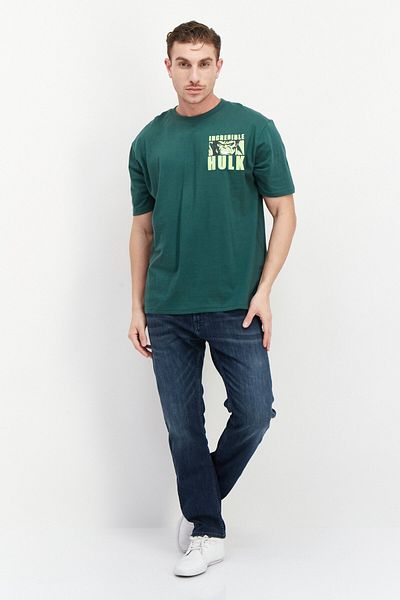 Marvel Men Crew Neck Short Sleeve Graphic Print T-Shirt, Green
