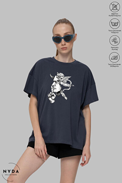 Nyda Collections Unisex majica kratkih rukava sa otisnutim upitnikom i okrugl...