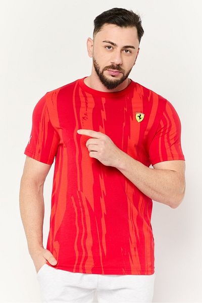 Puma x Scuderia Ferrari Men Sportswear Fit Short Sleeve Training T-shirt, Red