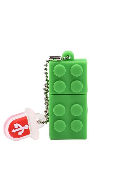 JASTER محرك أقراص فلاش USB 2.0 على شكل مكعبات لعبة خضراء سعة 64 جيجابايت، محرك أقراص محمول من هلام السيليكا سعة 64 جيجابايت، محرك أقراص USB محمول على شكل مكعبات بناء سعة 32 جيجابايت