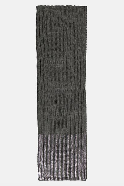 Body Glove Women Metallic Knitted Scarf 163 L X 24 H Cm, Grey