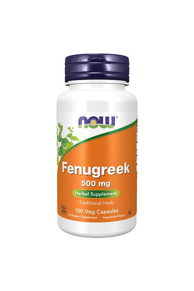 Now Fenugreek, 100 Veggie Capsules, 500 mg, Digestion Enhancer, Regulating Blood Sugar