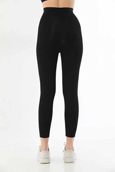 Emay BLACK MI 2711 Laser Cut Zippered Long Tights