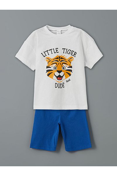 LC Waikiki Lcw Printed Boys' T-Shirt and Shorts 2-Piece