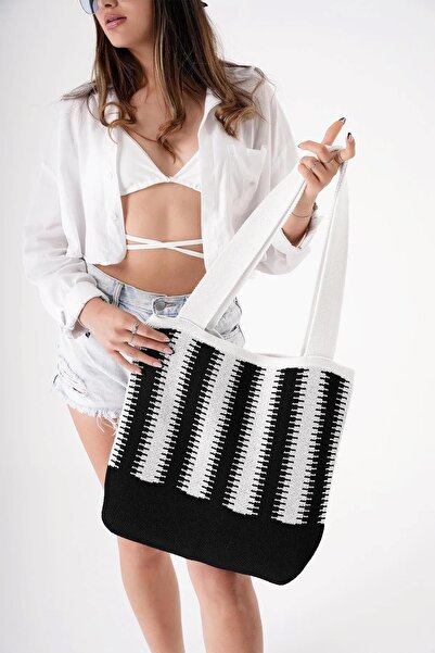 CHUBA Жіноча етнічна богемна трикотажна сумка-шопер на ремінці для щоденного використання CHAX809 Біла